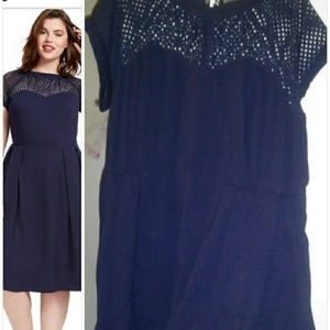 NWOT Rockabilly style Navy blue pleated dress